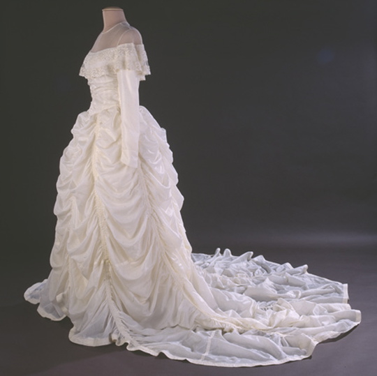 Wedding dress worn July 19 1947 made from parachute used in 1944