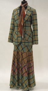 Tartan wool blend maxi skirt suit, c. 1973, By Margaret Godfrey for Bagatelle