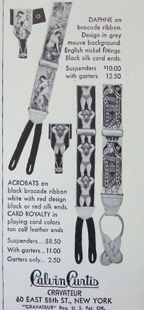 Advertisement for Calvin Curtis, 1950, showing some of the same designs available in 1938