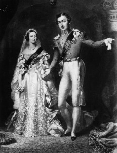 Queen Victoria and Prince Albert on their wedding day, February 10, 1840