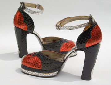 Snakeskin platform shoe, c. 1974